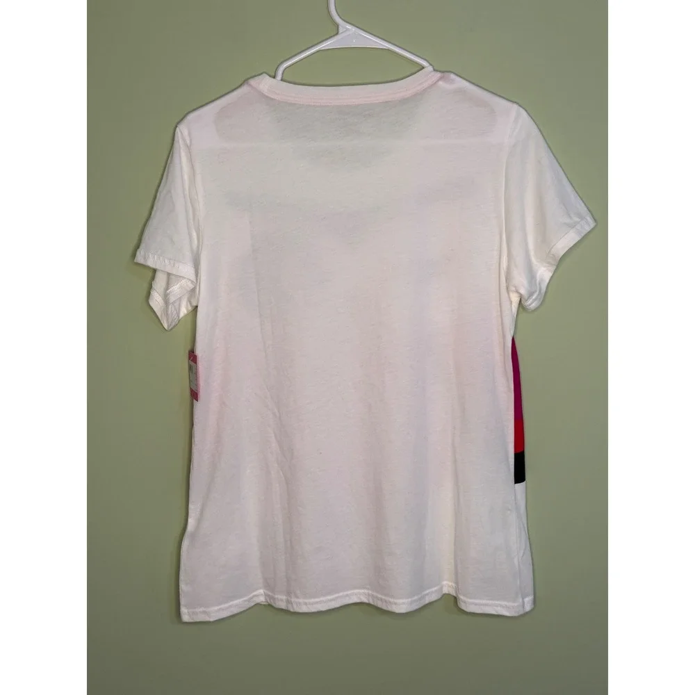 NEW Kate Spade New York Owl Graphic Tee Fresh White Pink whimsical artsy classy